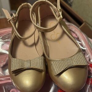 Jessica Simpson Gold Kids Dress Shoes with Bow